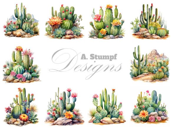 Download Cactus Watercolor Plants Clipart Bundle - Plant Collection