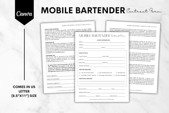 Download Mobile Bartender Contract Form 2 - Form Collection