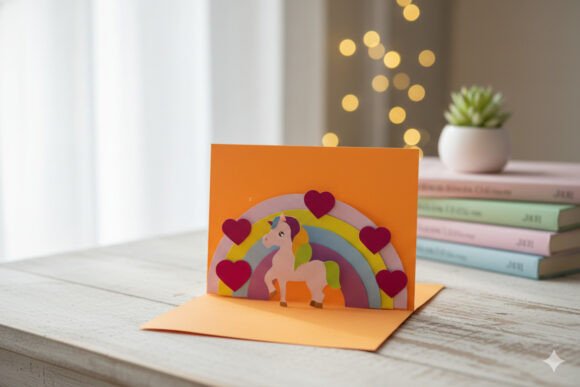 Download Pop-up Card - Unicorn and Rainbow - Rainbow Collection