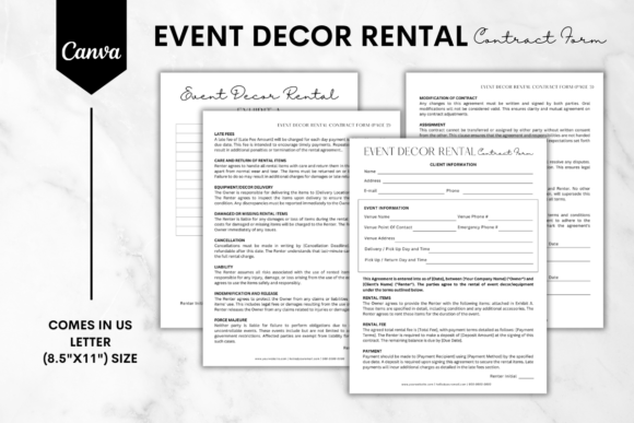Download Event Decor Rental Contract Form 2 - Form Collection