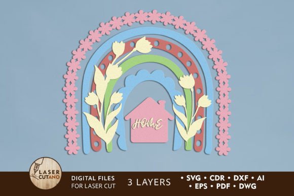 Download Home Decoration, Rainbow Laser Cut File - Rainbow Collection