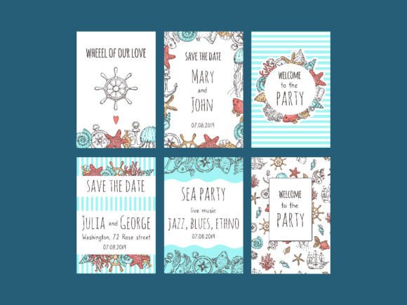 Download Save Date Cards. Nautical Symbols - Save date Collection