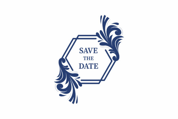 Download Element Floral Save Date Banner Hexagon - Save date Collection